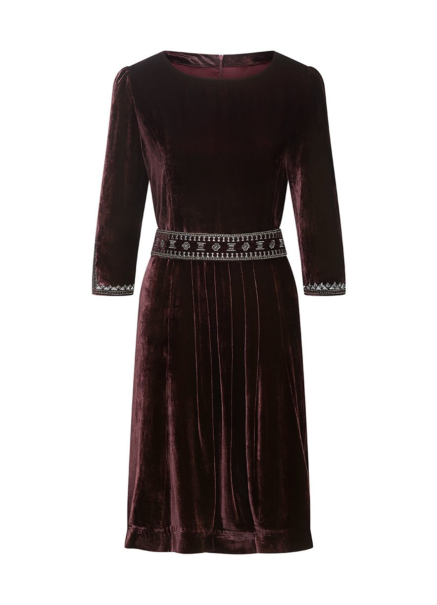 Alessia Silk Velvet Dress