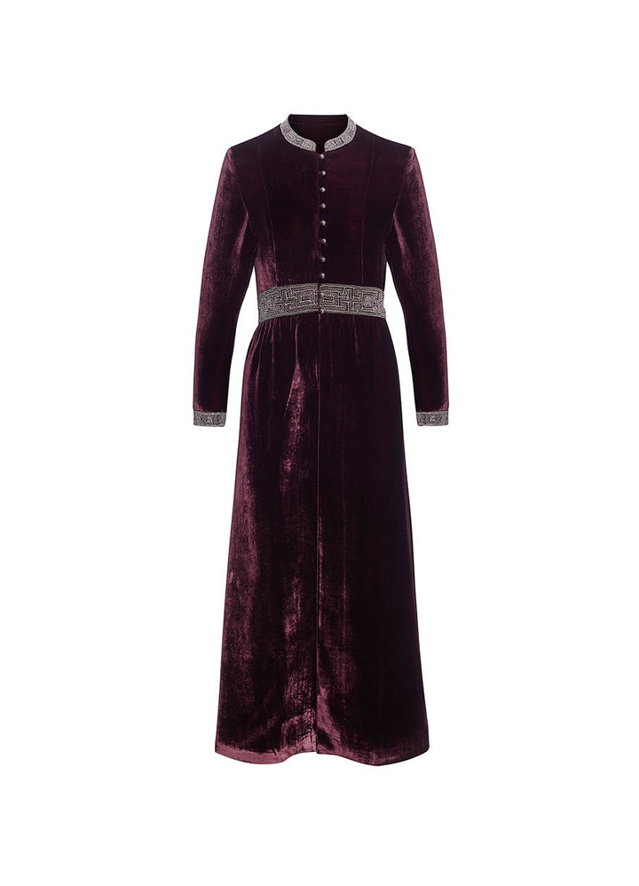 Florentine Silk Velvet Maxi Coat