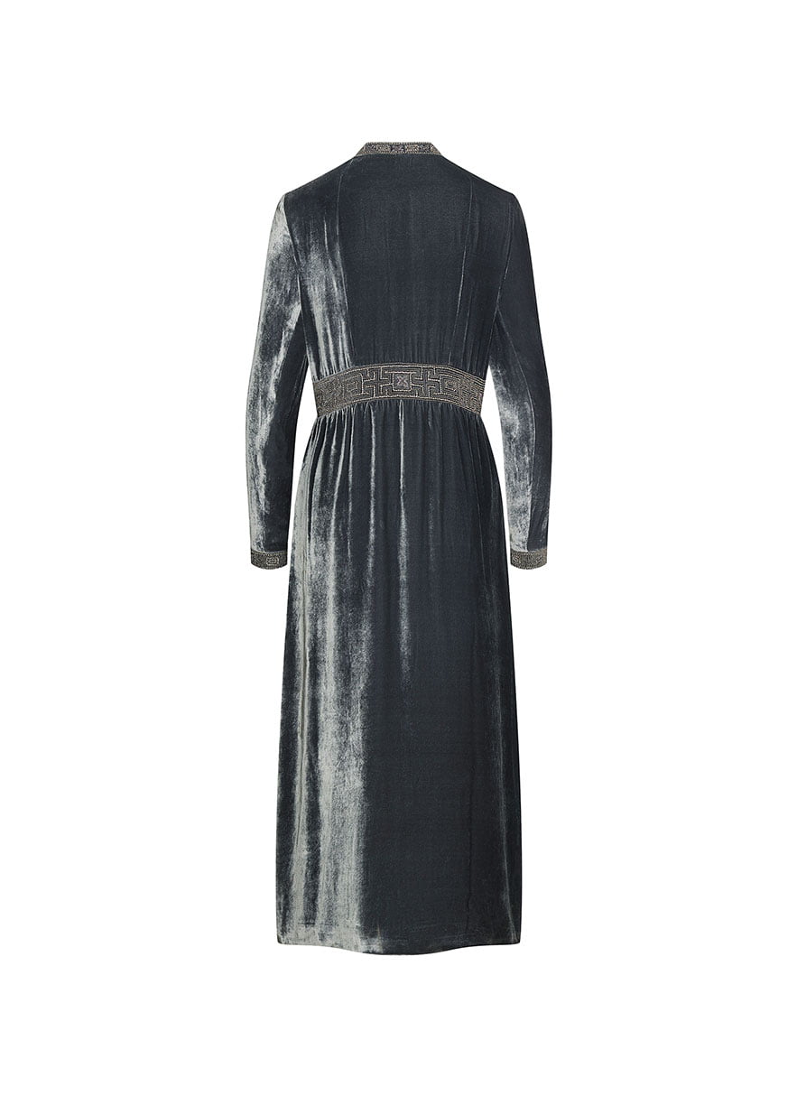 Florentine Silk Velvet Maxi Coat